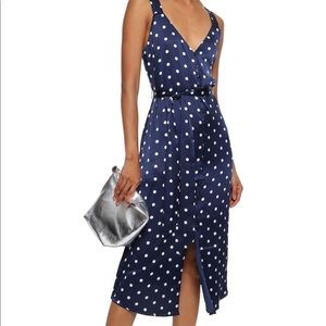 NWT Cami NYC Blue The Freddie Silk-charmeuse Midi Dress Navy Large